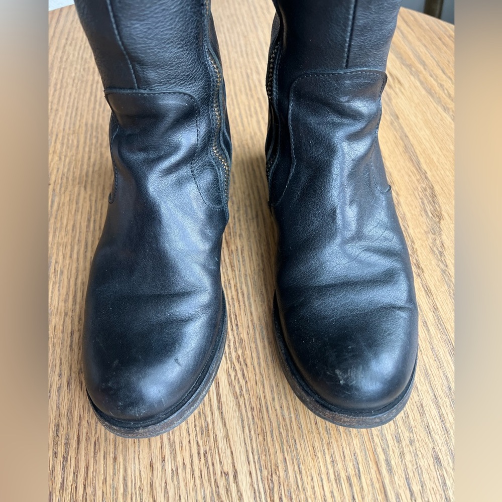 Fiorentini & Baker Black Leather Flat Tall Boots 36 View 2